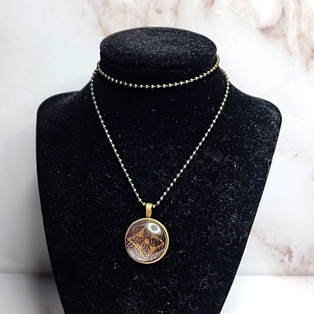 Bezel pendant with authentic Louis vuitton canvas